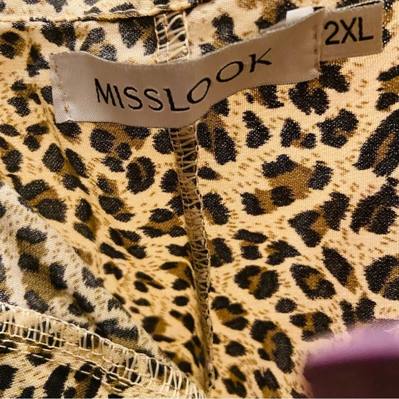 MissLook Women’s Plus Size 2xl Long Sleeves Pullover Cheetah Print Blouse - Picture 5 of 8